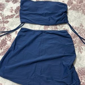 Blue top and skirt set bikini